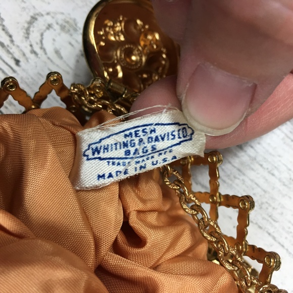 Vintage Gold Mesh Gate Top Purse Whiting & Davis - Picture 6 of 8